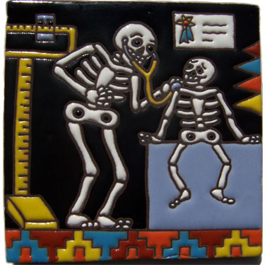 Mexican Talavera Ceramic Colonial Tile Day of dead -- 3020 Doctor